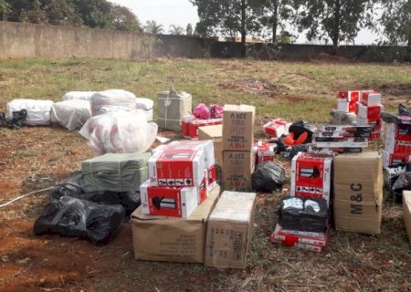 Durante fiscalização, PM do Assentamento Itamarati apreende grande quantidade de mercadorias contrabandeadas