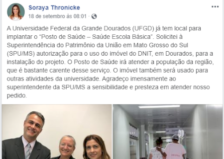 Senadora tenta assumir 'maternidade' de projeto e é rebatida por ex-reitora da UFGD