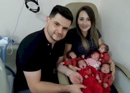 Divulgada a primeira foto dos quíntuplos nascidos no Paraná