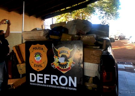 DEFRON apreende mais de uma tonelada de maconha em ponta porã, prende dois e recupera veiculo roubado