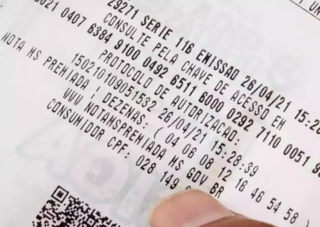 Nota MS Premiada sorteia pr&ecirc;mio de R$ 300 mil na pr&oacute;xima semana