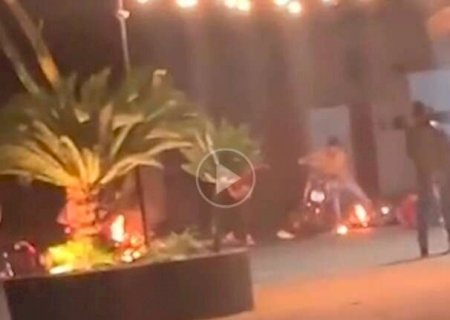 Motocicletas pegam fogo e duas pessoas ficam feridas em acidente
