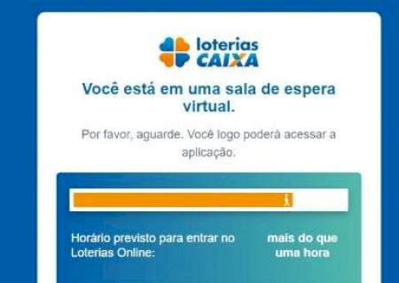 Filas para apostas na loteria agora s&atilde;o online e espera chega a uma hora