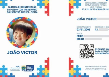 Carteirinha do Autista substitui laudo médico para desconto no IPVA em MS