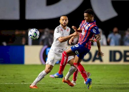 Em busca da primeira vit&oacute;ria, Santos e Bahia ficam no 2 a 2