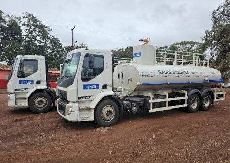 Aldeias de MS recebem caminh&otilde;es-pipa para combater escassez de &aacute;gua