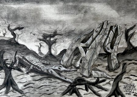 Cinzas de inc&ecirc;ndios no Pantanal viram obras de arte expostas em Bras&iacute;lia