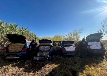 DOF intercepta 7 veículos carregados com droga e cigarros em rota compartilhada por facções