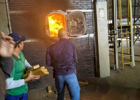 Polícia Civil incinera 10 toneladas de drogas em forno de frigorífico