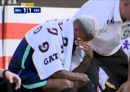 Brasil x Egito: Wesley sente dores na perna e deixa o campo chorando em amistoso da Seleção