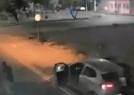 C&acirc;mera registra ataque com ao menos 13 tiros antes de PM ser baleado